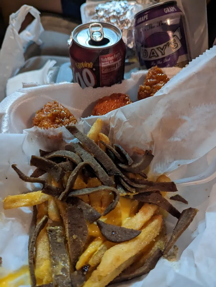 Honey Hot Wings and Gyro Fries